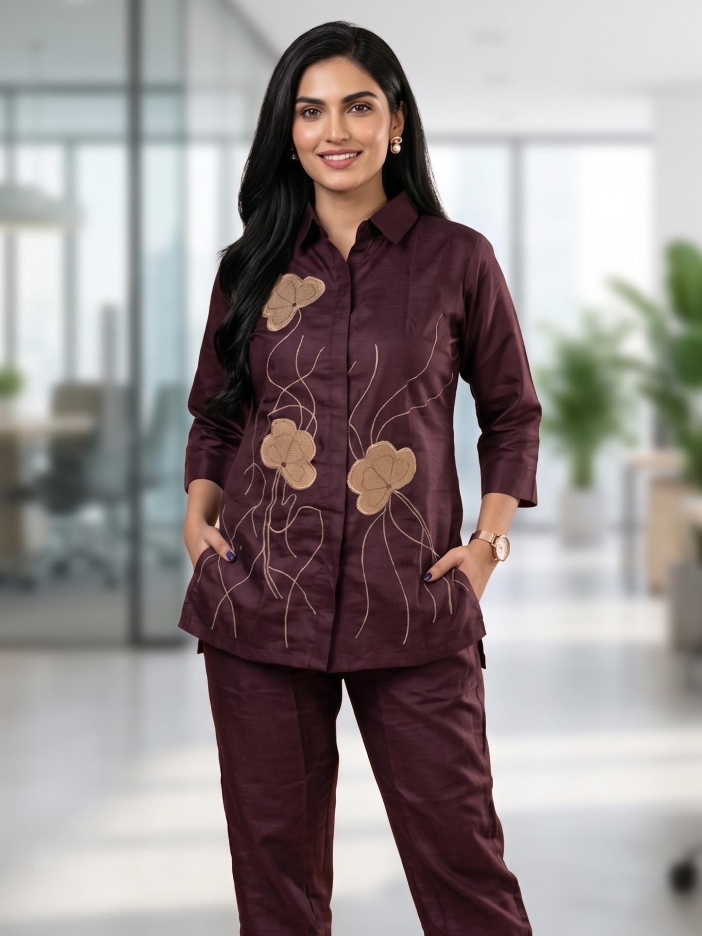 Clover Embroidered Co-Ord Set