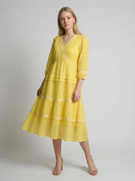 Evara Cotton Organza Dress
