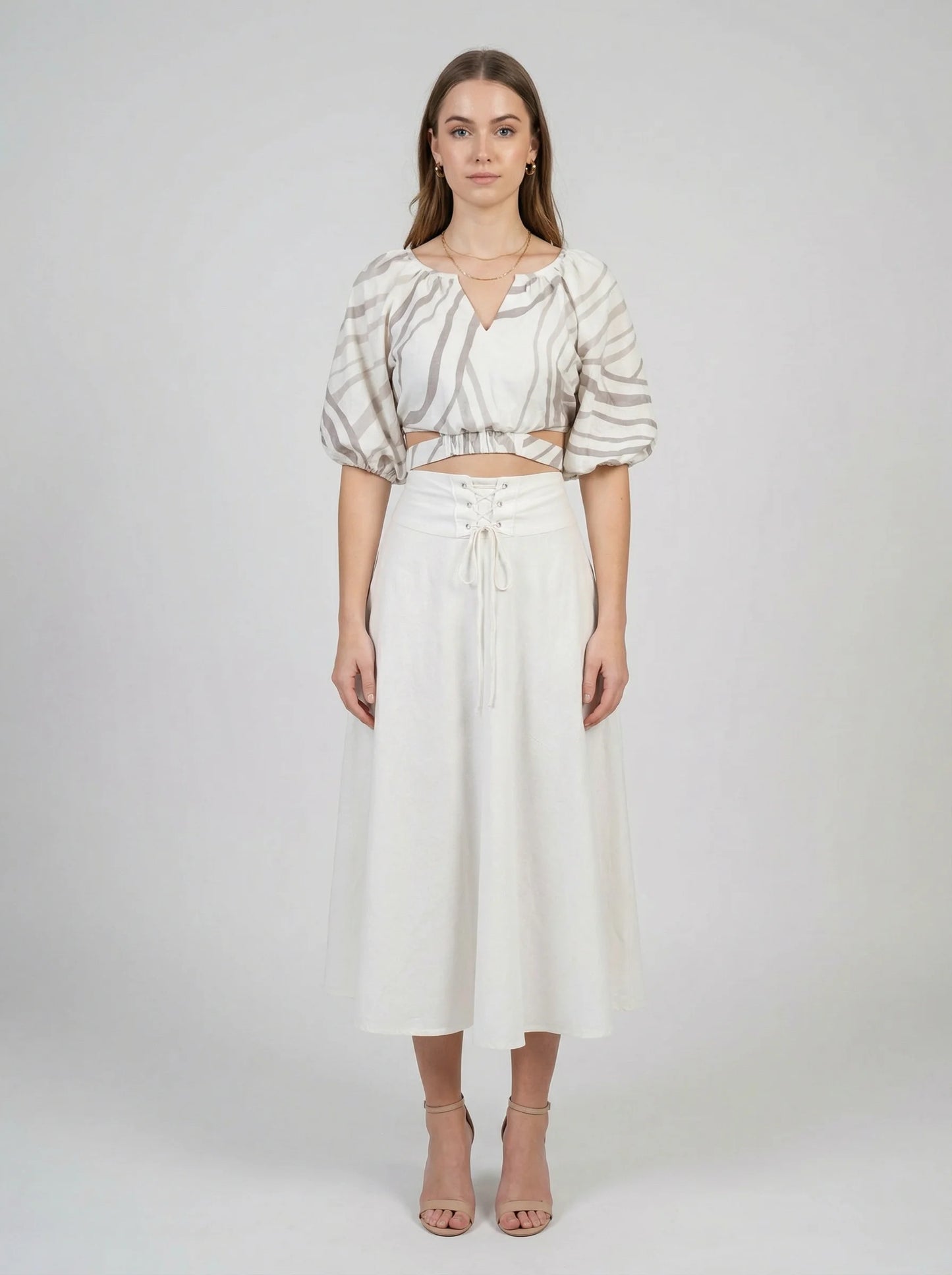 Opal Slub Cotton Skirt Co-Ord Set
