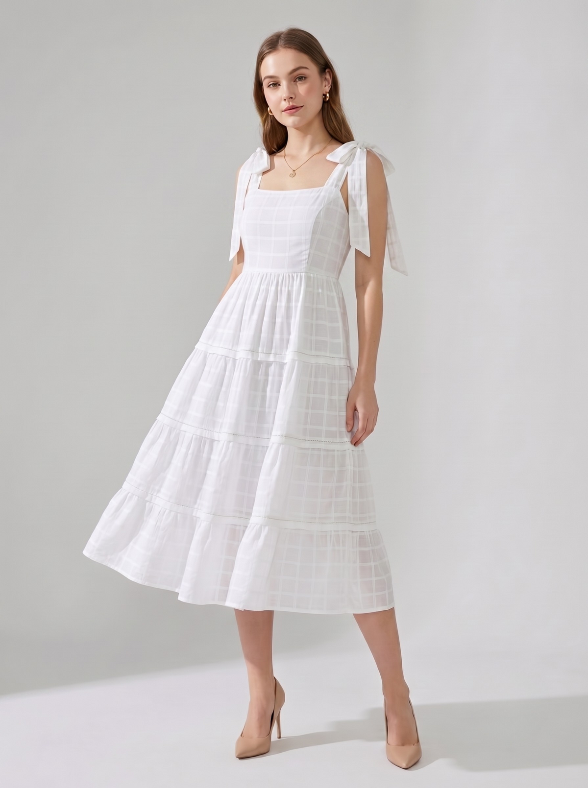 Pearl Cotton Layered Dress
