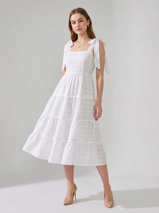 Pearl Cotton Layered Dress