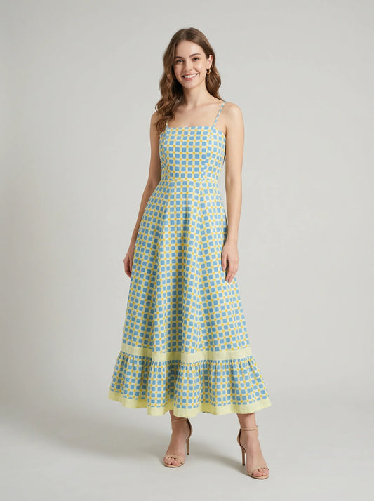 Sage Cotton Maxi Dress
